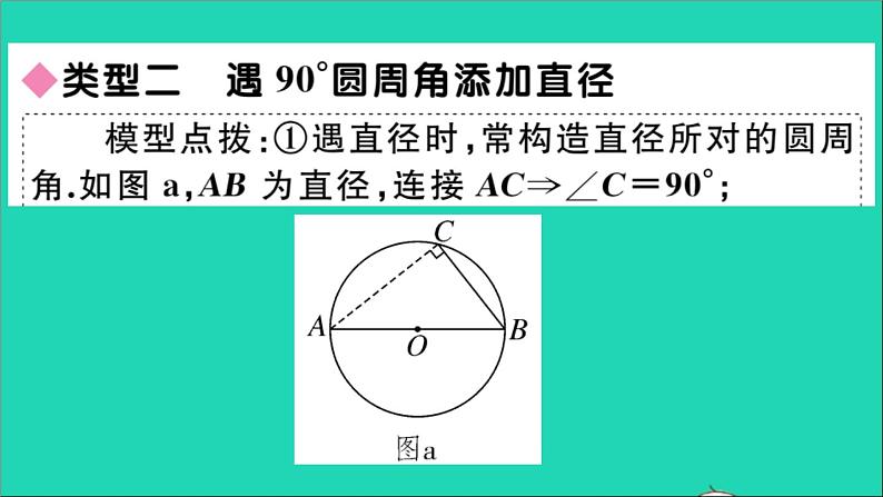 数学华东师大版九年级下册同步教学课件第27章圆解题技巧专题圆中辅助线的作法作业第8页