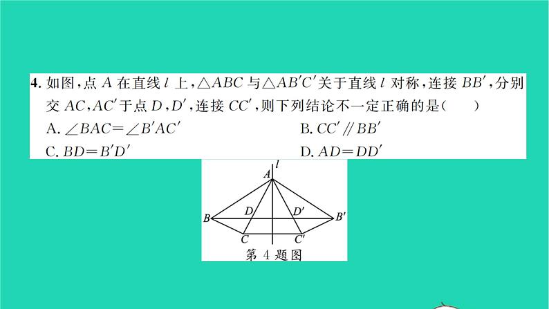 2022七年级数学下册第五章生活中的轴对称单元卷五习题课件新版北师大版第4页