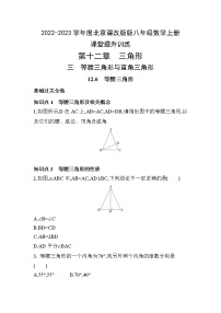 初中数学北京课改版八年级上册12.6 等腰三角形一课一练