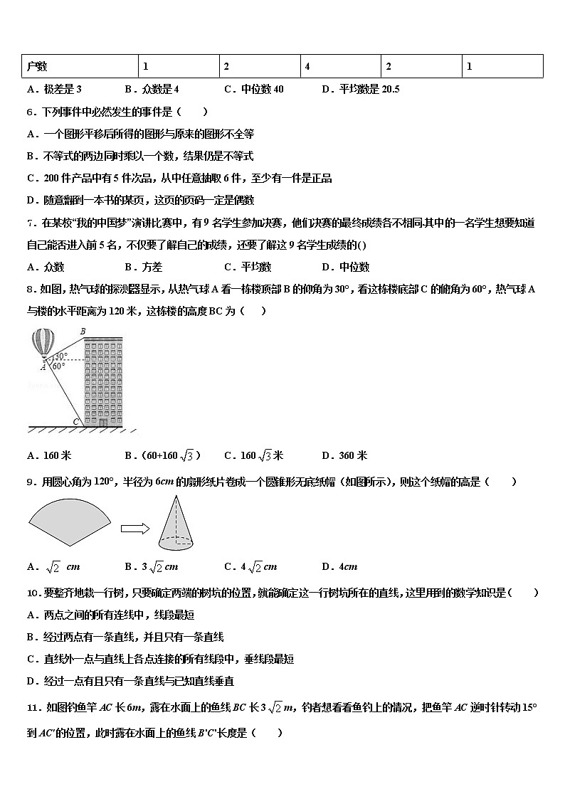 黑龙江省哈尔滨尚志市市级名校2021-2022学年中考数学模拟精编试卷含解析02