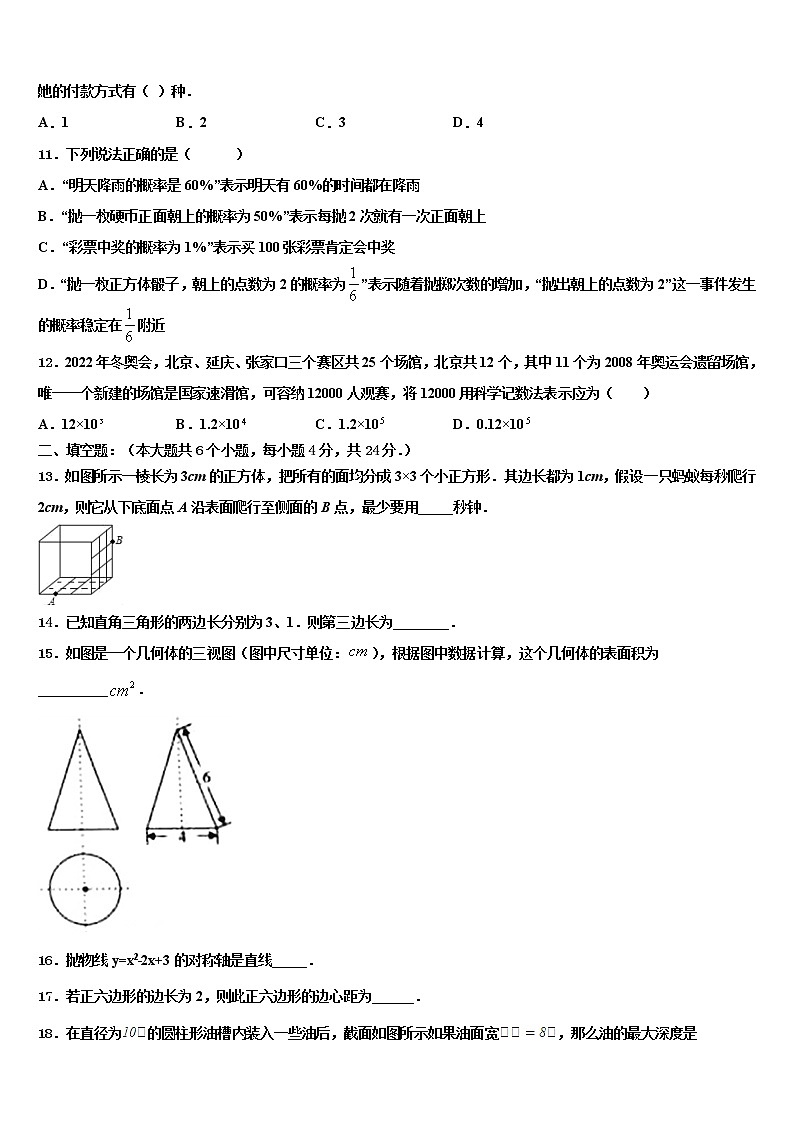 黑龙江省鸡东县重点达标名校2021-2022学年中考数学模拟预测题含解析03