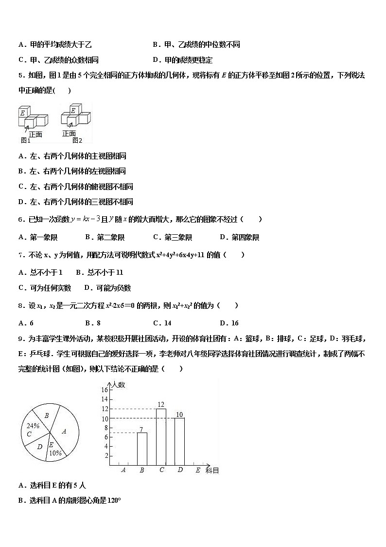 湖北省襄阳四中学2022年中考数学猜题卷含解析02