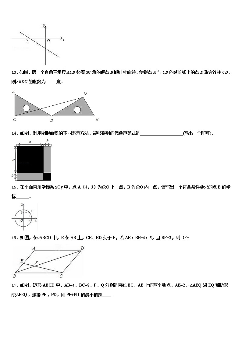 湖北省黄冈市季黄梅县重点达标名校2021-2022学年中考猜题数学试卷含解析03
