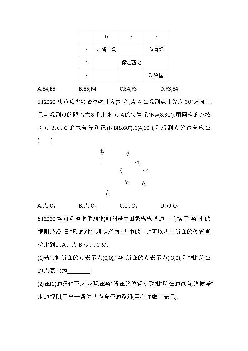 3.1确定位置 同步练习 2022-2023学年北师大版八年级数学上册(含答案)第2页