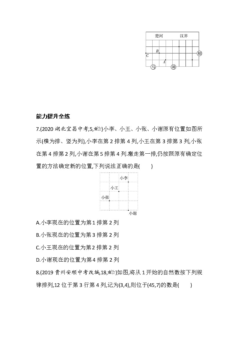 3.1确定位置 同步练习 2022-2023学年北师大版八年级数学上册(含答案)第3页