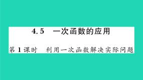 湘教版八年级下册4.5 一次函数的应用习题课件ppt