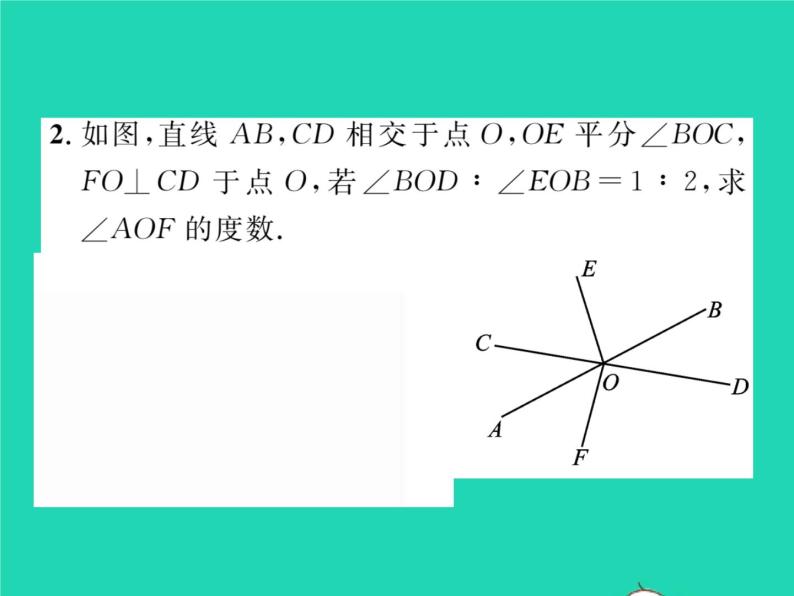 2022七年级数学下册第二章相交线与平行线方法专题3相交线与平行线中的思想方法习题课件新版北师大版03