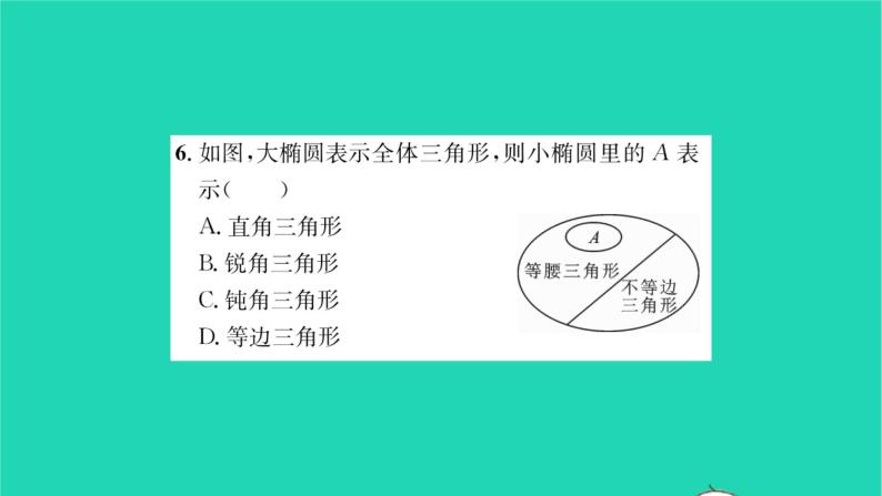 2022七年级数学下册第9章多边形9.1三角形9.1.1认识三角形第1课时三角形的有关概念及分类习题课件新版华东师大版05