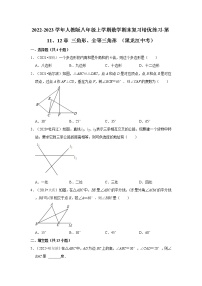 2022-2023学年人教版八年级上学期数学期末复习培优练习-第11、12章+三角形、全等三角形+（黑龙江中考）