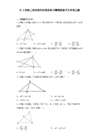 初中数学冀教版九年级上册25.4 相似三角形的判定课时练习