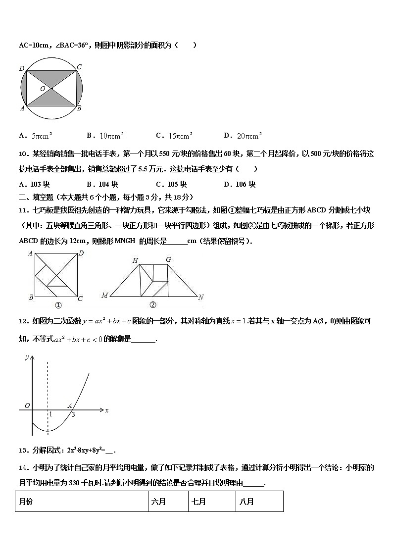 江西省萍乡市莲花县2022年中考三模数学试题含解析第3页