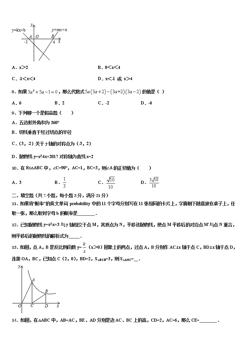 宁夏回族自治区银川市兴庆区唐徕回民中学2021-2022学年中考数学最后冲刺模拟试卷含解析第2页