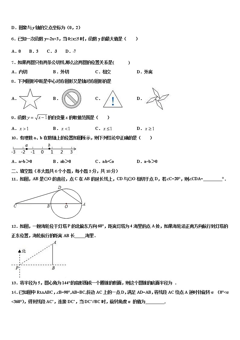 山东省临沂兰陵县联考2021-2022学年中考数学模拟预测题含解析第2页