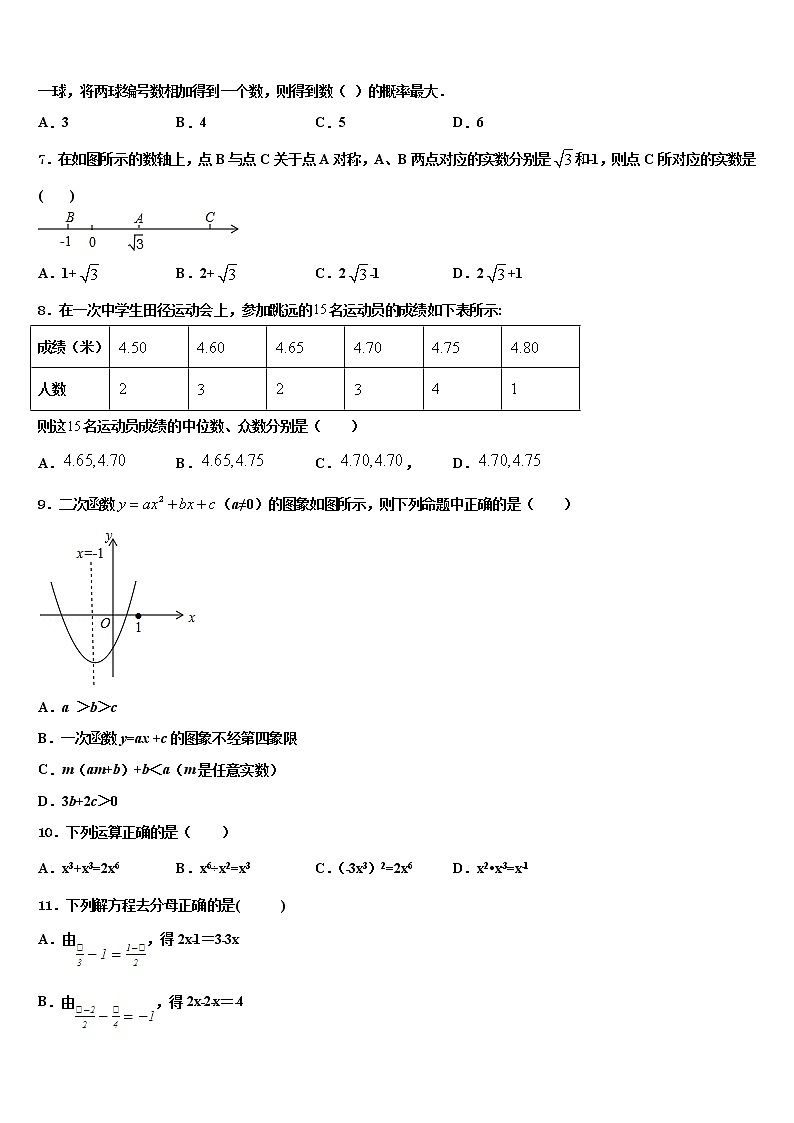 山西省临汾市侯马市2022年中考数学最后一模试卷含解析第2页