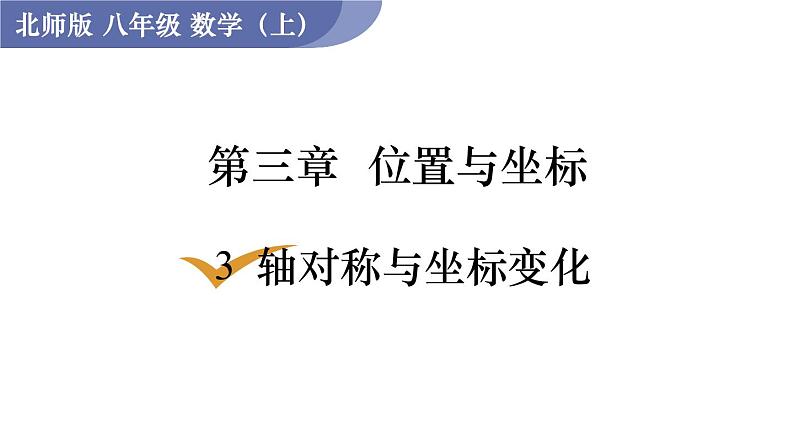 北师大版八年级数学上册课件 3.3 轴对称与坐标变化第1页