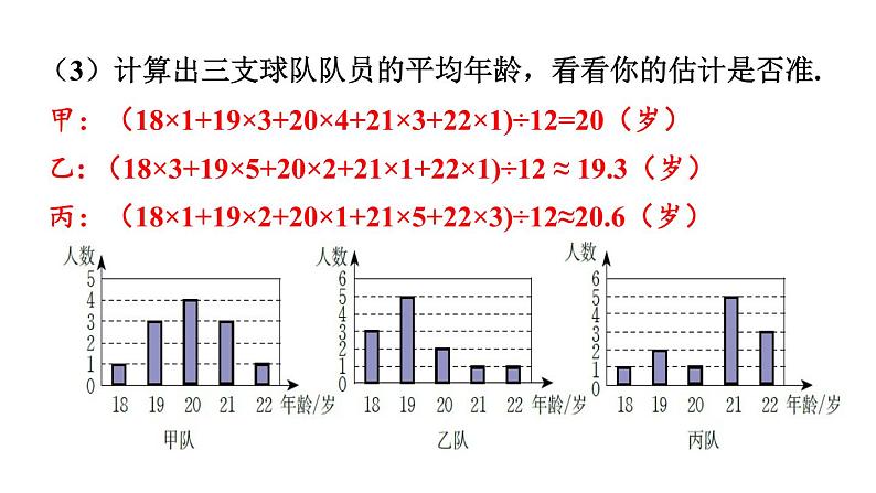 北师大版八年级数学上册课件 6.3 从统计图分析数据的集中趋势07