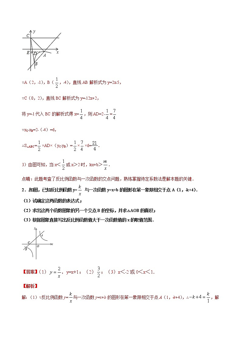 专练12(一次函数与反比例函数大题)中考数学考点必刷题(解析版)第2页