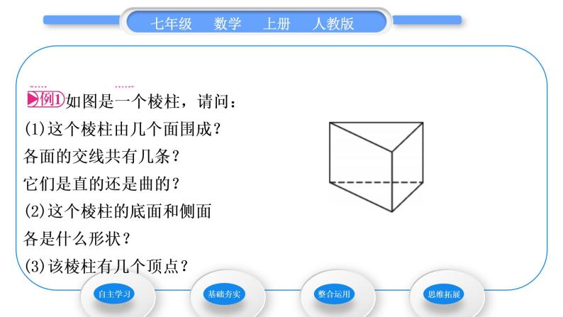 人教版七年级数学上第四章几何图形初步2-4.1.2　点、线、面、体习题课件03