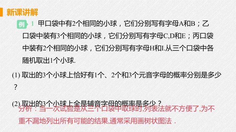 25.2 课时2 用画树状图法求概率 课件 初中数学人教版九年级上册08