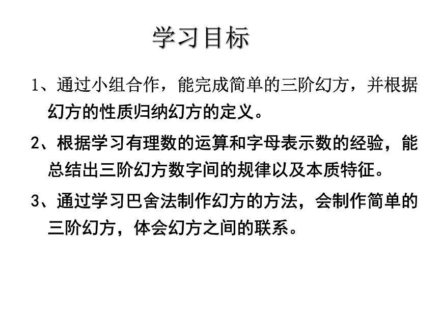 初中數(shù)學(xué)北師大版（2012）七年級(jí)上冊(cè) 綜合實(shí)踐1  探尋神秘的幻方 課件第4頁(yè)