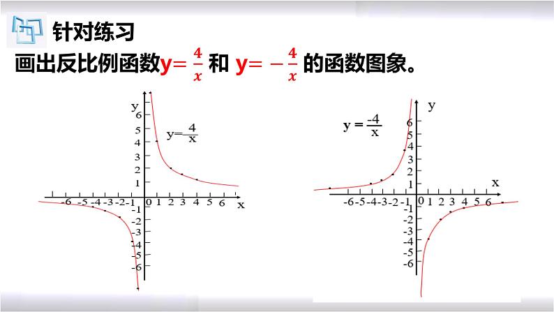 初中数学冀教版九年级上册 27.2 第1课时 反比例函数的图象和性质 课件08