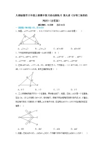 人教版数学八年级上册期中复习逐点清练习 第九讲《全等三角形的判定》（含答案）
