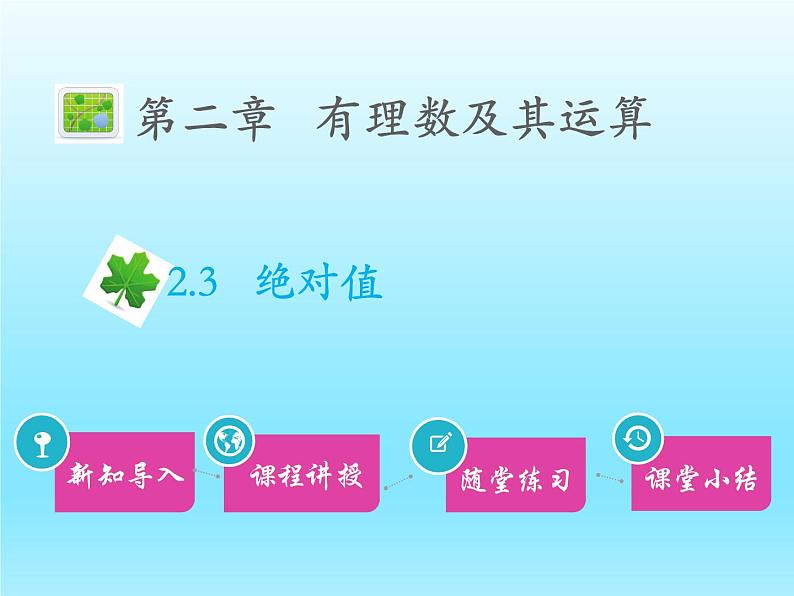 2022七年级数学上册第二章有理数及其运算2.3绝对值课件(北师大版)第1页