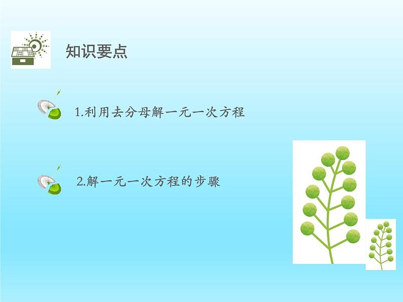 2022七年级数学上册第五章一元一次方程5.2求解一元一次方程第3课时解含分母的一元一次方程课件(北师大版)第2页