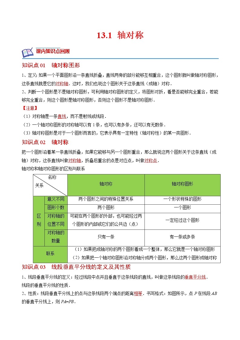 【培优分级练】人教版数学八年级上册 13.1《轴对称》培优三阶练（含解析）01