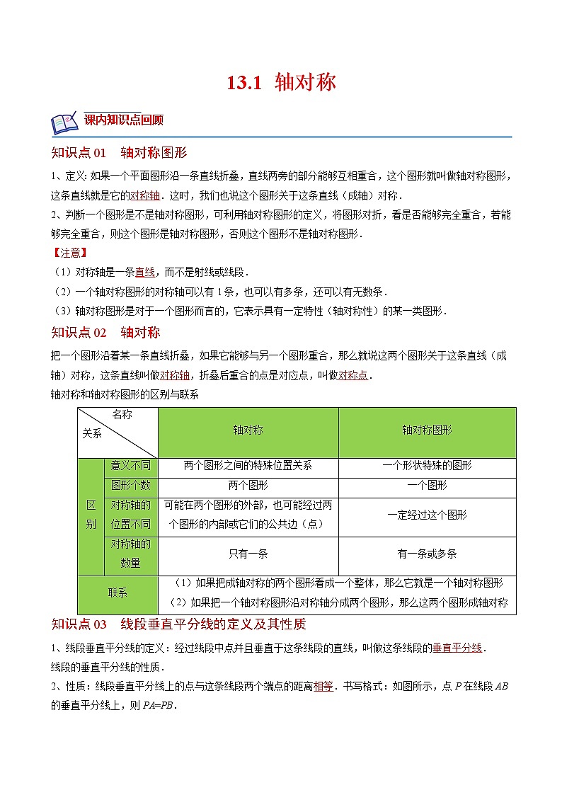 【培优分级练】人教版数学八年级上册 13.1《轴对称》培优三阶练(解析版)第1页