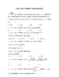 上海八年级上学期期中【压轴60题专练】-八年级数学上学期期中期末考点大串讲(沪教版）
