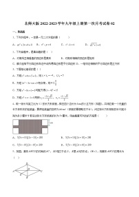 【培优分级练】北师大版数学九年级上册 第一次月考试卷02（含解析）