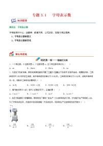 北师大版七年级上册3.1 字母表示数测试题