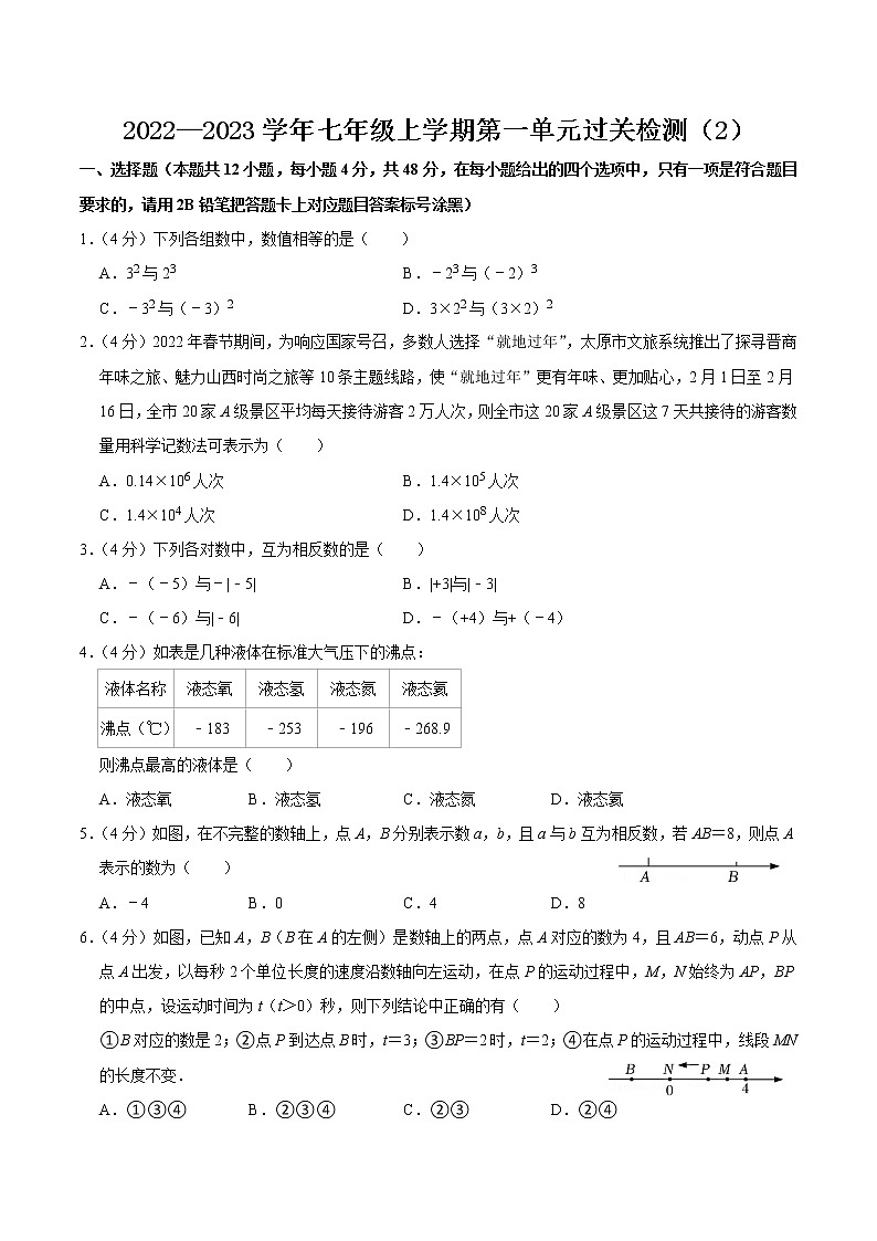 【考点全掌握】人教版数学七年级上册-第一章-有理数-单元过关检测02-同步考点(知识清单+例题讲解+课后练习)01