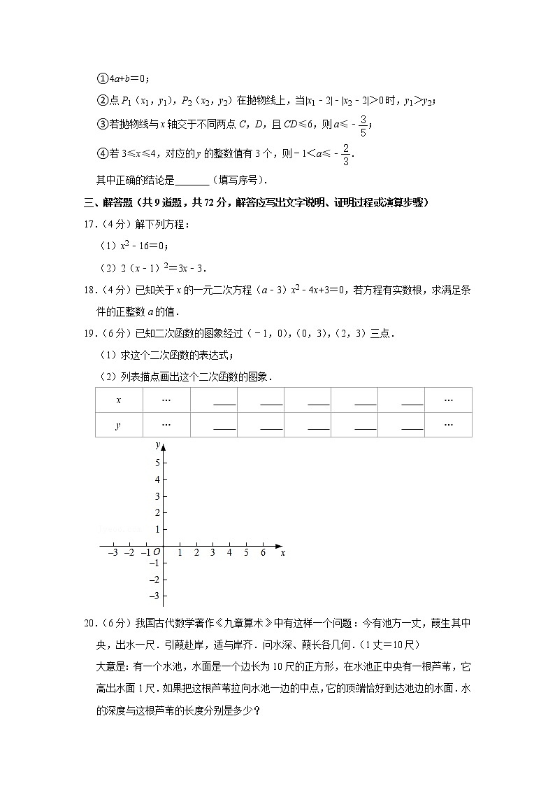 广东省广州市广州大学附属中学2021-2022学年九年级上学期期中数学试题(含答案)第3页
