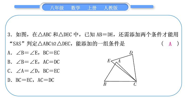 人教版八年级数学上单元周周测(二)(12.1-12.3)习题课件04