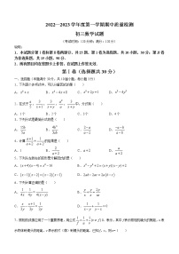 山东省青岛市莱西市2022-2023学年八年级上学期期中数学试题(含答案)