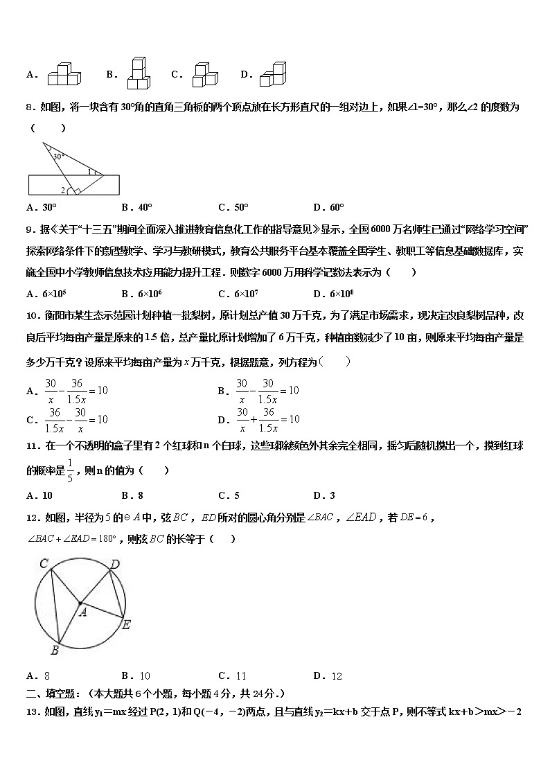 四川省眉山市龙正区2022年中考数学最后冲刺浓缩精华卷含解析第2页