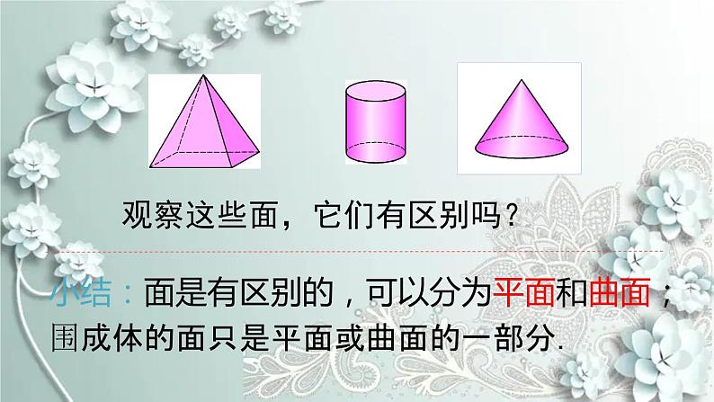 人教版数学七年级上册第四章 几何图形初步4.1.2 点、线、面、体 课件08