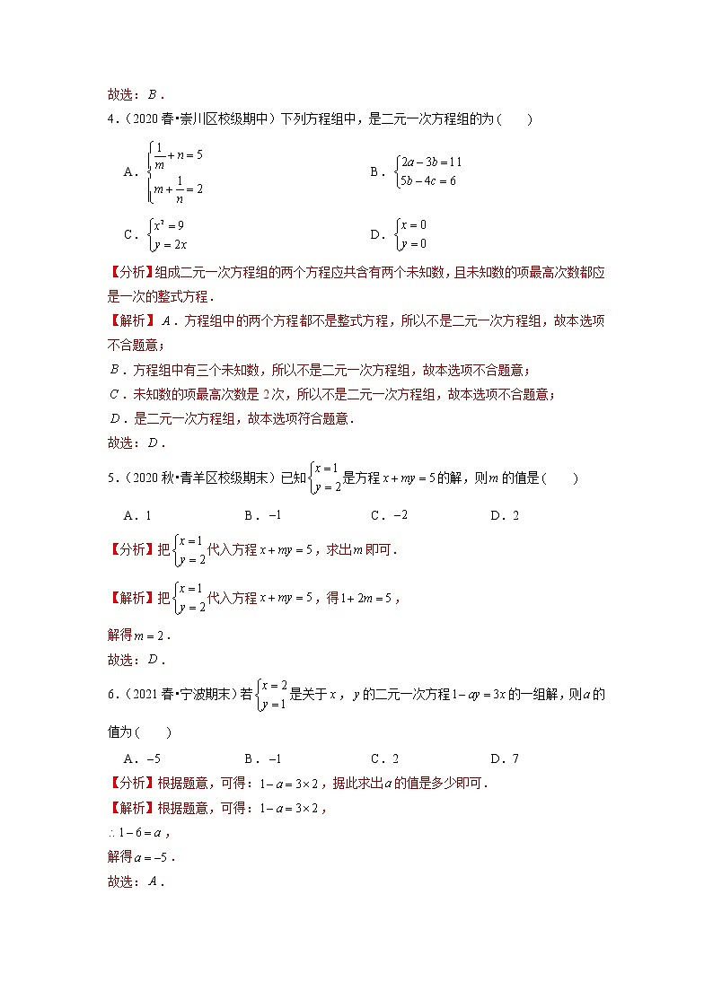 专题3.6二元一次方程组练习(原卷+解析)02