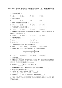 2022-2023学年江苏省南京市溧水区七年级（上）期中数学试卷（含答案解析）