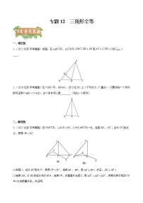 2018-2022年北京中考数学5年真题1年模拟汇编 专题12 三角形全等（学生卷+教师卷）
