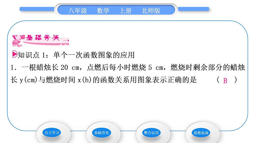 北師大版八年級(jí)數(shù)學(xué)上第四章一次函數(shù)4.4一次函數(shù)的應(yīng)用第2課時(shí)單個(gè)一次函數(shù)圖象的應(yīng)用習(xí)題課件第7頁(yè)