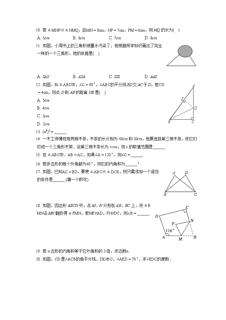 2022-2023学年广西柳州市柳城县八年级(上)期中数学试卷(含答案解析)02