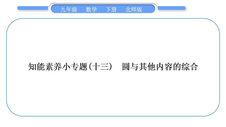 北师大版九年级数学下第三章圆知能素养小专题(十三)圆与其他内容的综合习题课件第1页