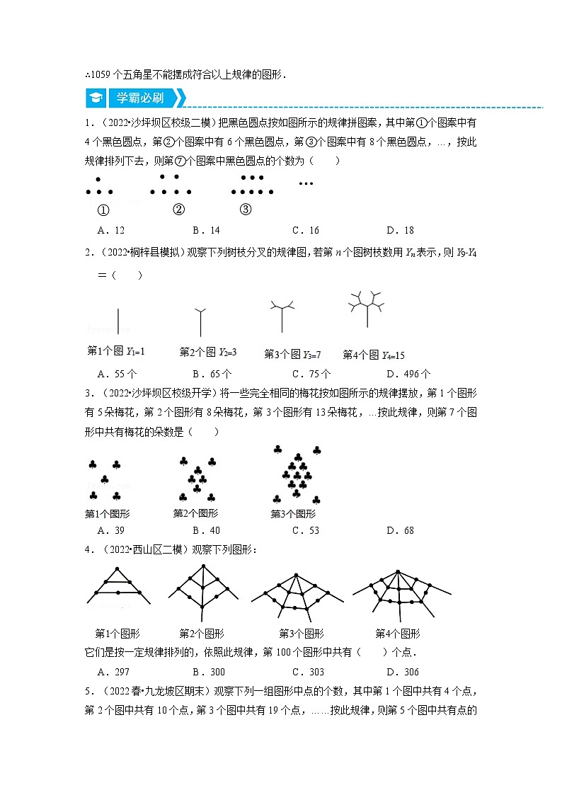专题2.3 图形变化类规律问题(重点题专项讲练)(人教版)(原卷版)第2页