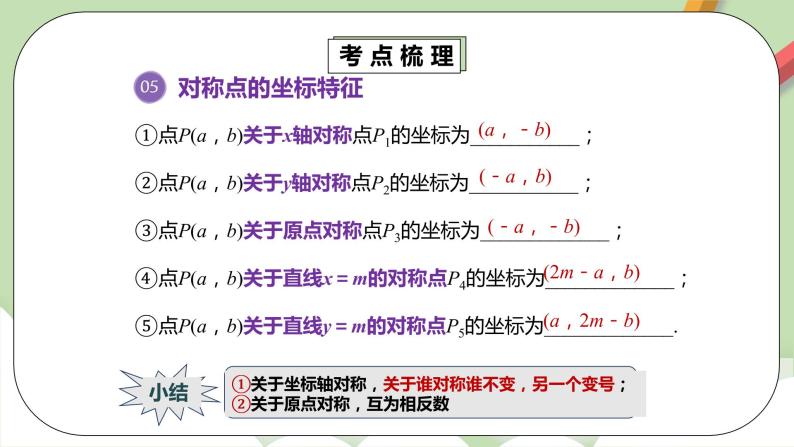 人教版数学七年级下册 7.3.1 《平面直角坐标系章末复习》  课件PPT（送教案练习）08