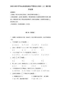 2022-2023学年山东省济南市平阴县九年级（上）期中数学试卷（含解析）