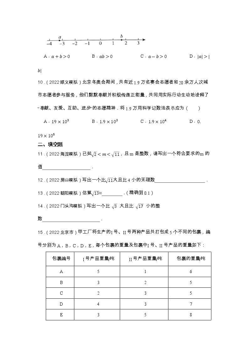 专题1 实数 2023年中考数学一轮复习专题训练（北京专用）03