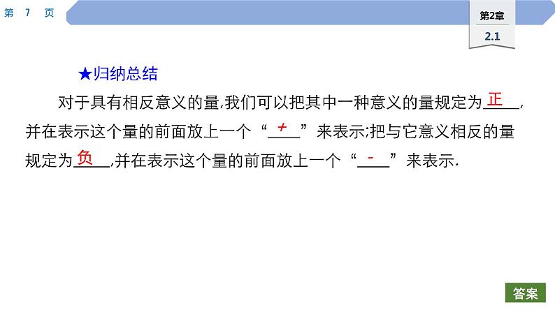 02 第2章 有理数 2.1 有理数 1.正数和负数PPT第7页